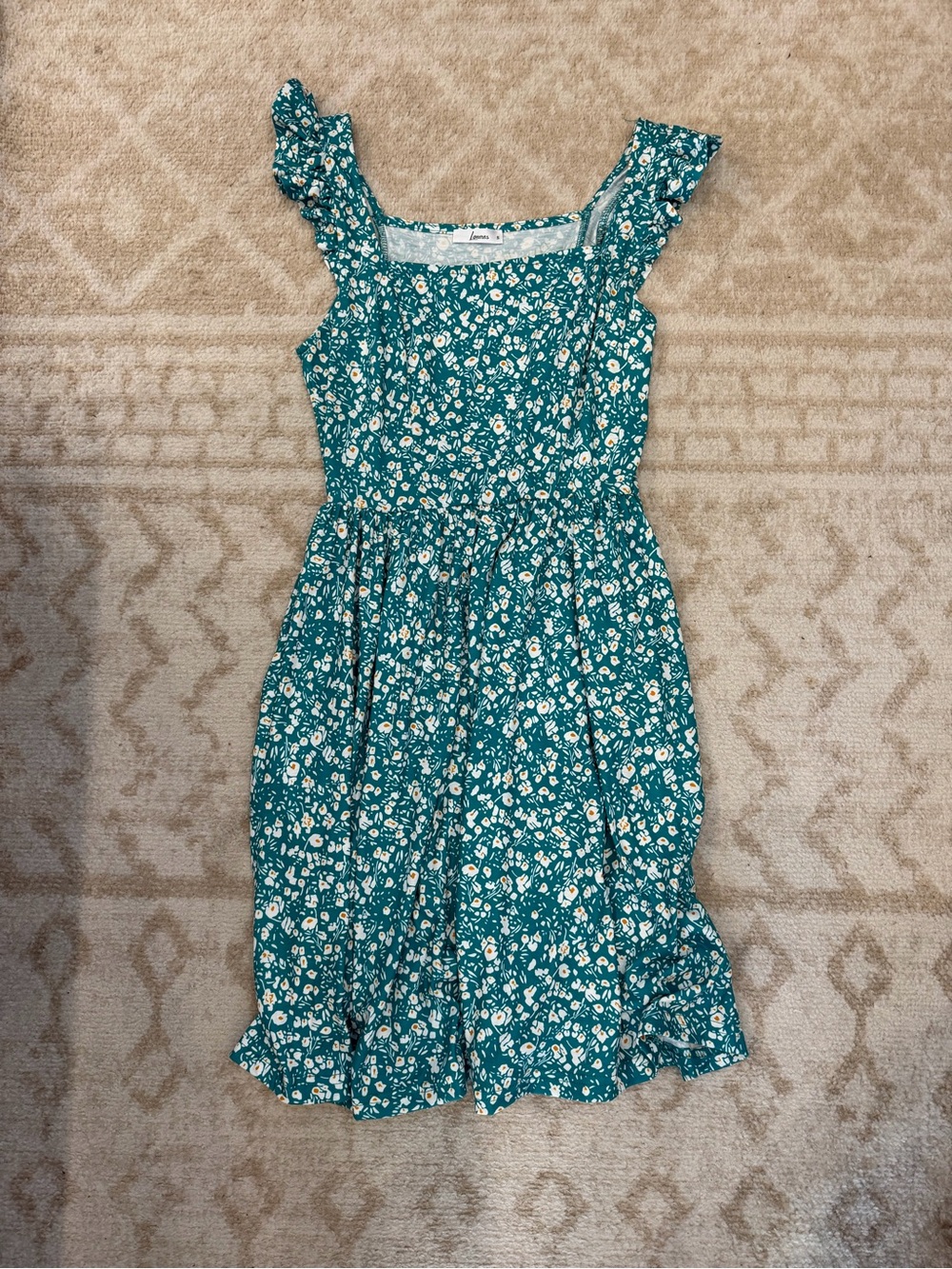 Ruffle Sleeve Flower Dress